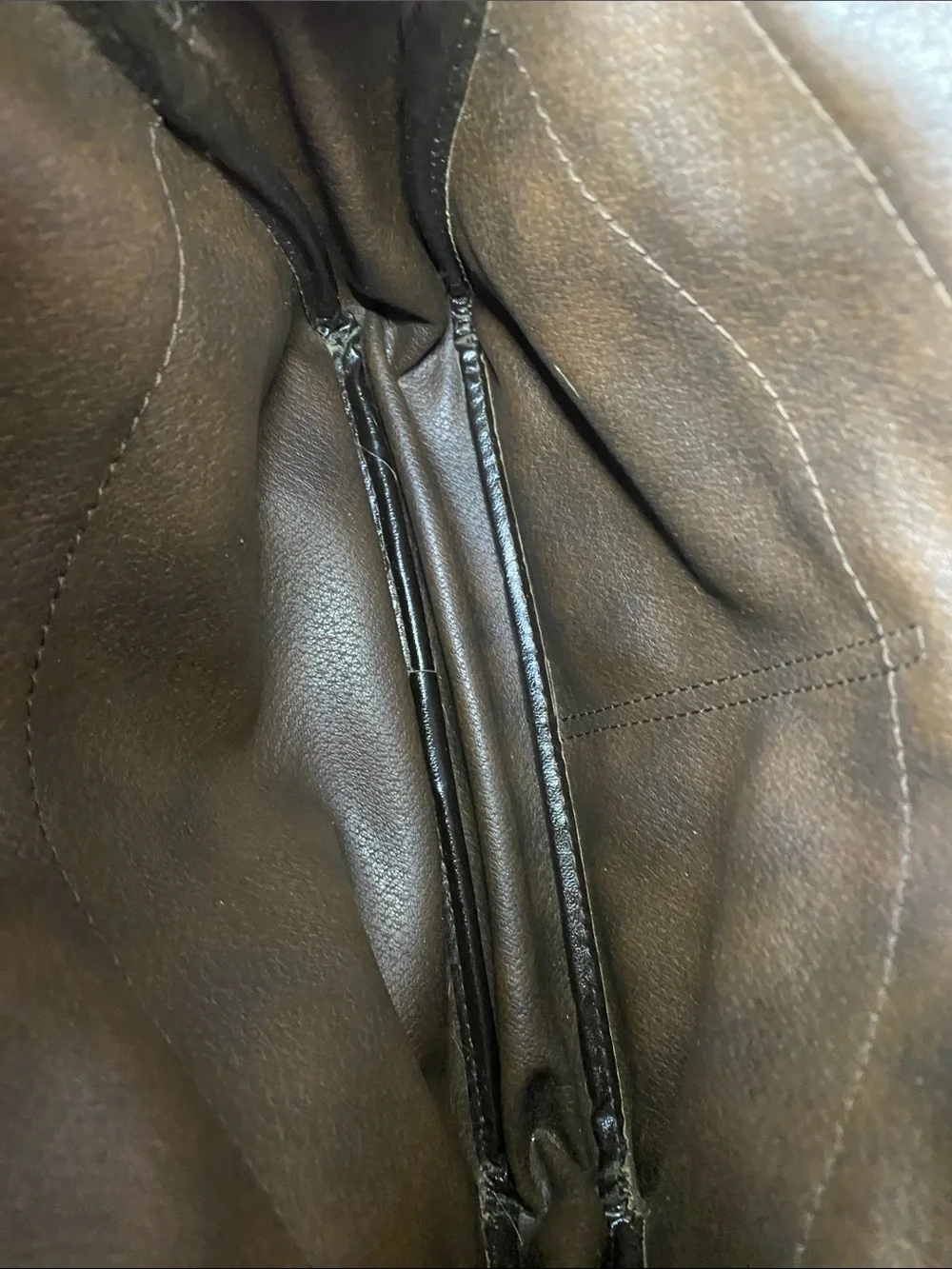 Longchamp Vintage Brown Leather Horse Motif Purse